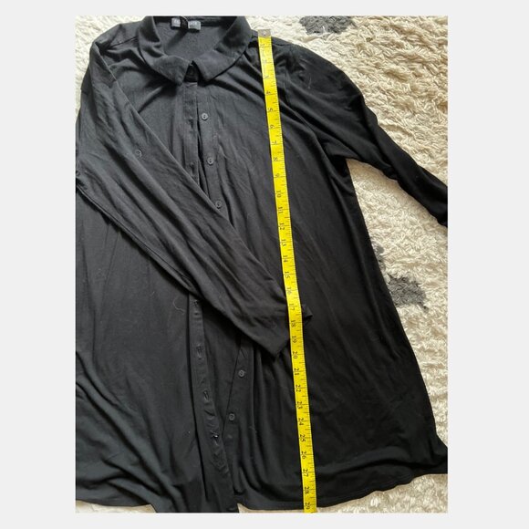 EILEEN FISHER - Drapey Black Button Up Tunic - Picture 7 of 7